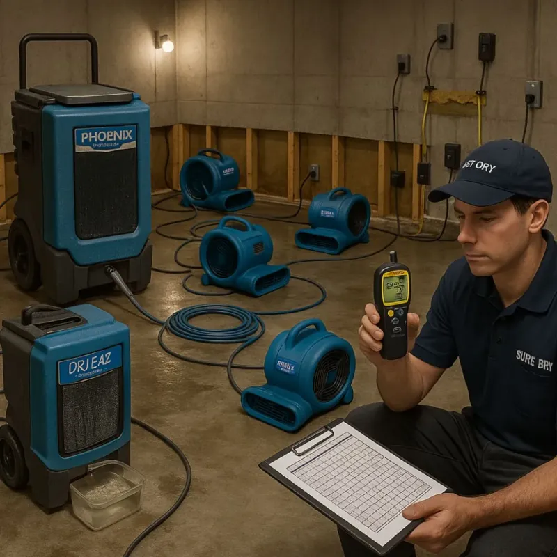Structural Drying and Dehumidification process in Winchester Center, CT